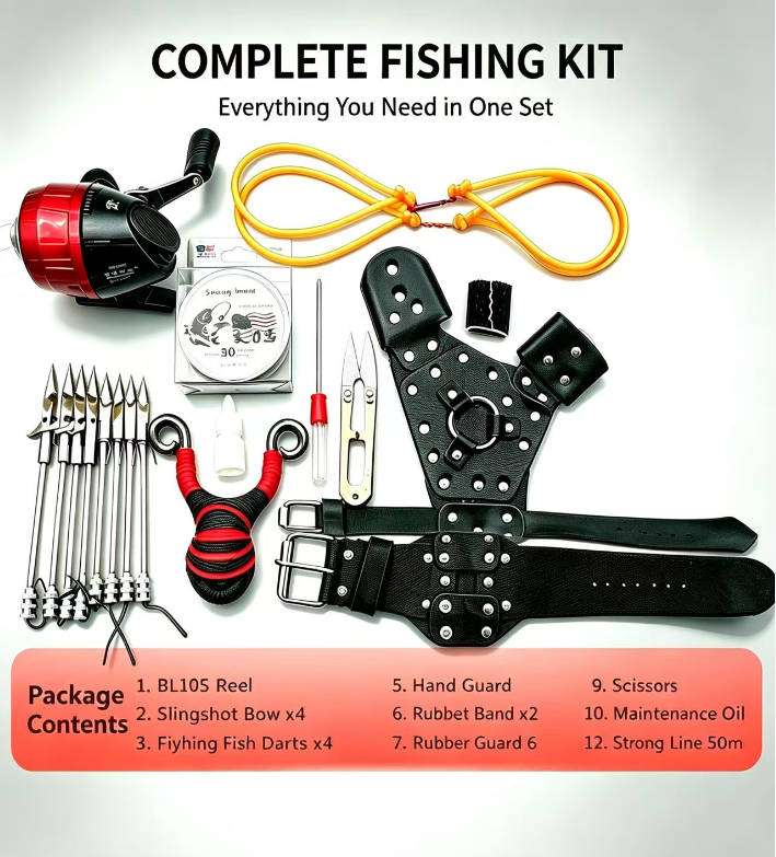 Luxury slingshot fishing reel set