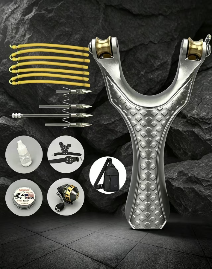 White Dragon Slingshot Fishing Set
